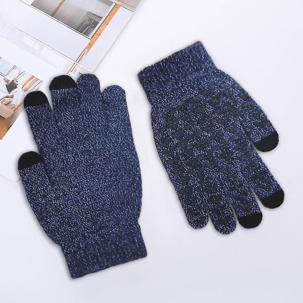 Vinterhandsker til mænd og kvinder - Touchscreen handsker skridsikker silikone S-l Grey M