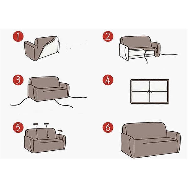 Elastisk sofatrekk med armlener, magisk universalt sofatrekk, sklisikkert sofatrekk, (2-seter, lys grå)