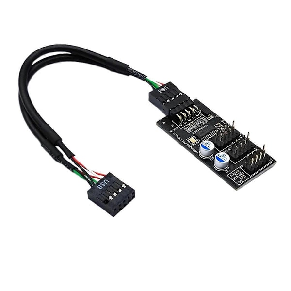 Emolevyn USB 2.0 -liittimen jakaja 9-nastainen 1-3 naarasjatkokaapeli
