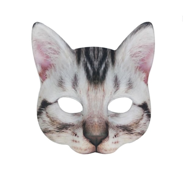 Kattmask Halloween Halv Ansikte Livslik Kattmask Fest Lekdräkt Rekvisita Djurfestmask Unisex Cosplay Festrekvisita multi