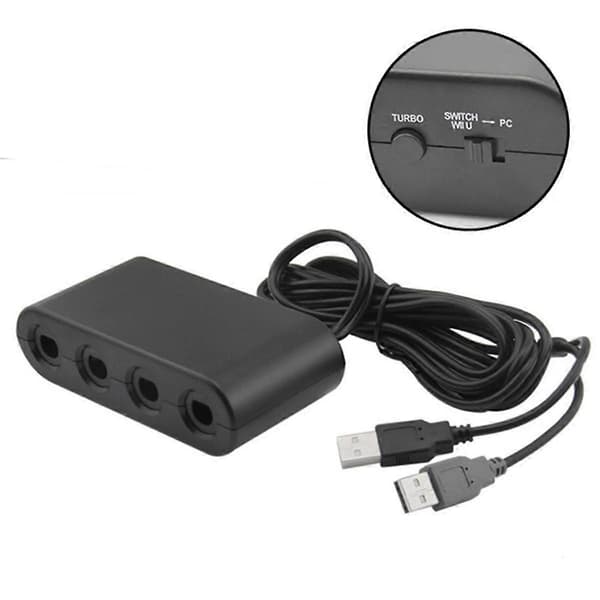 3 i 1 Kontrolleradapter for GameCubes Kontroller 4 Port Adapter for til U Switch USB-konverter Sup