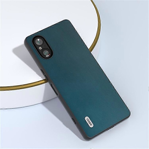 ABEEL Kompatibel til Sony Xperia 5 V Etui PU Læder + Hård PC Glat Beskyttelsescover Green
