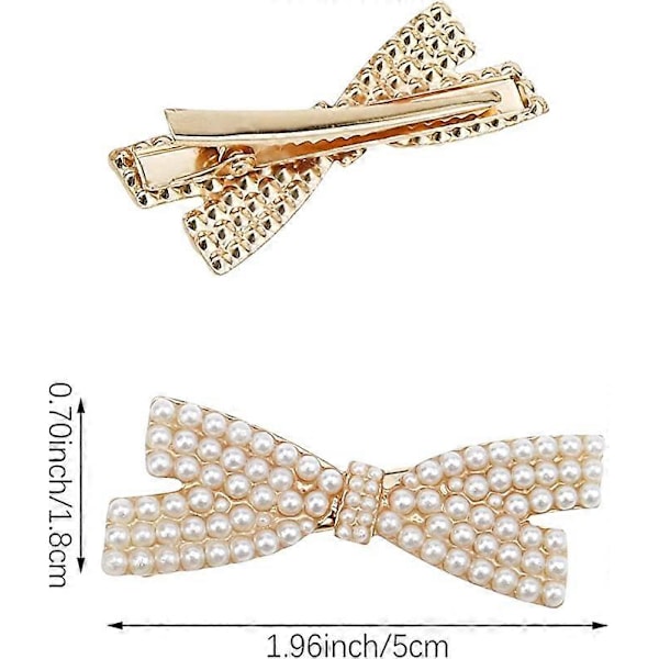 5 hårspenner med perlesløyfe, nebbklips, hårspenner i gullmetall, elegante og søte hårspenner, stylingverktøy for hodeplagg, gaver til små jenter