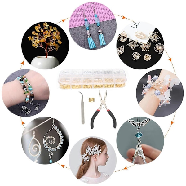 Ring Hummerlås Kit med verktyg Smycken Örhängen Halsband DIY Tillbehör