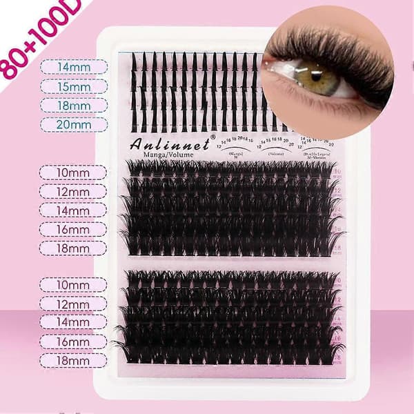 Manga/Volume Cluster Vipper - Ultralange med Lashmap til DIY-extensions 80Dand100D