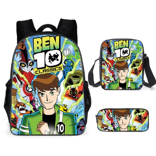 Sett med 3 16\" Ben 10 Ryggsekker for Barn Gold 16 Inches