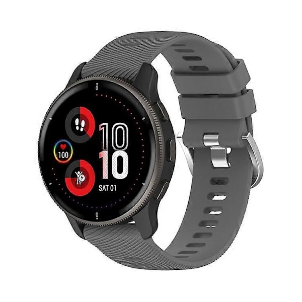 Kompatibel med Garmin Forerunner 255 / Vivoactive 4 Kryssstripet Design 22mm Universell Klokkereim Silikon Erstatningsarmbånd Grey
