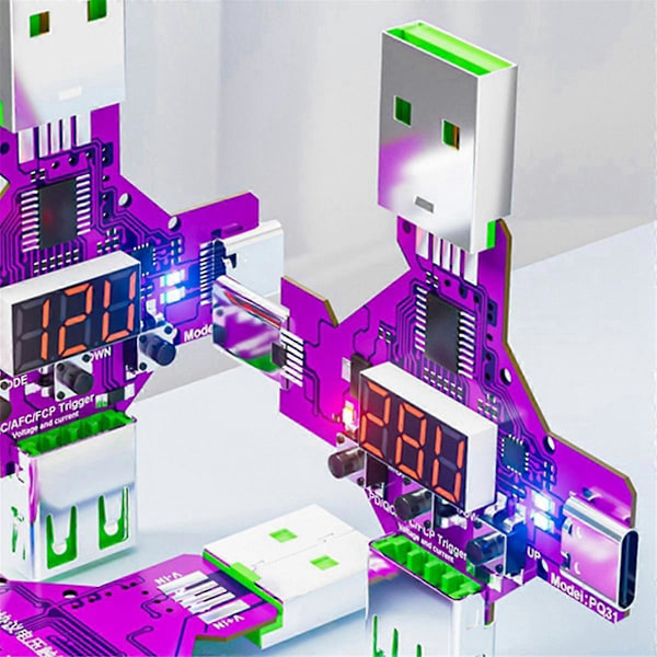 2 i 1 PD3.1 28V Snabbprotokoll Laddningstrigger Lockbete Voltmeter Qualcomm QC PD 5V 9V 12V 15V 20V Trig