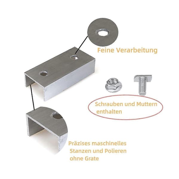 Materiale PV Solpaneler Solcellemodul Skinneforbindelse til Montering af Fotovoltaisk Monteringsskinne Pakke