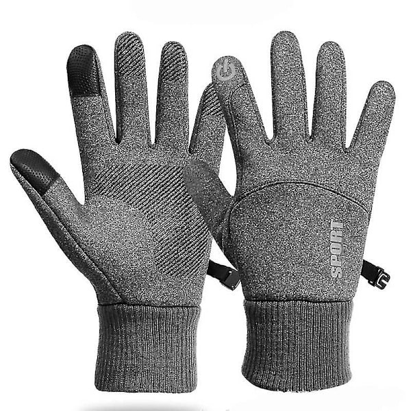 Vandtætte vinterhandsker til mænd, vindtætte sportsfiskeri touchscreen kørehandsker S-2xl Grey M