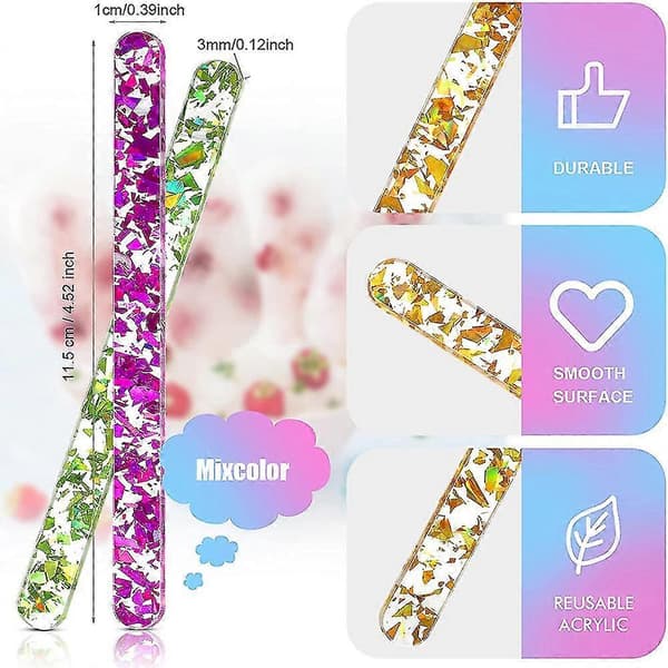 Genanvendelige ispinde Akryl ispinde Flødeis Kageis Kage Slik Pop Pinde Ispinde DIY Håndværk Mixcolor 20pcs