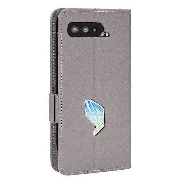 Kompatibel med Asus ROG Phone 5 / ROG Phone 5s / ZS676KS / ZS673KS Litchi Tekstur PU Læder Telefon Cover Magnetisk Lukning Wallet St Grey