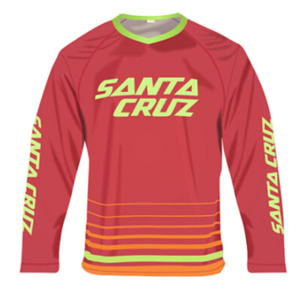 FOX sommar utomhus cykelkläder rund hals långärmad snabbtorkande andningsbar T-shirt red XXXL