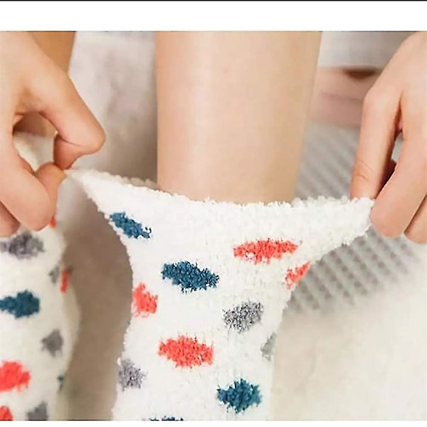 3 Par Dam Fuzzy Sockor Mjuka Varma Vintriga Fluffiga Söta Djursockor