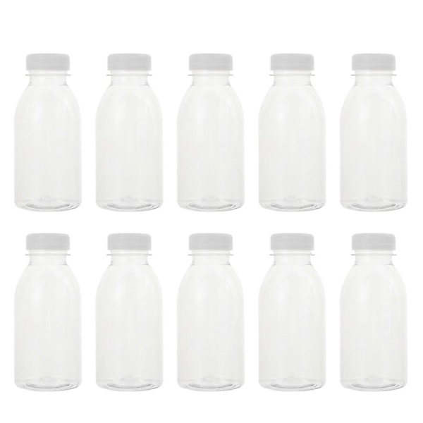 10 stk. 300 ml Juiceoppbevaringsflasker Melkeflasker Transparent Drikkeflasker Transparent Hvit-FCY