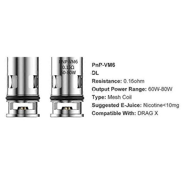 10 st PNP Förångarspole VM6 0.15Ohm PnP Coil för DRAG X / DRAG Max