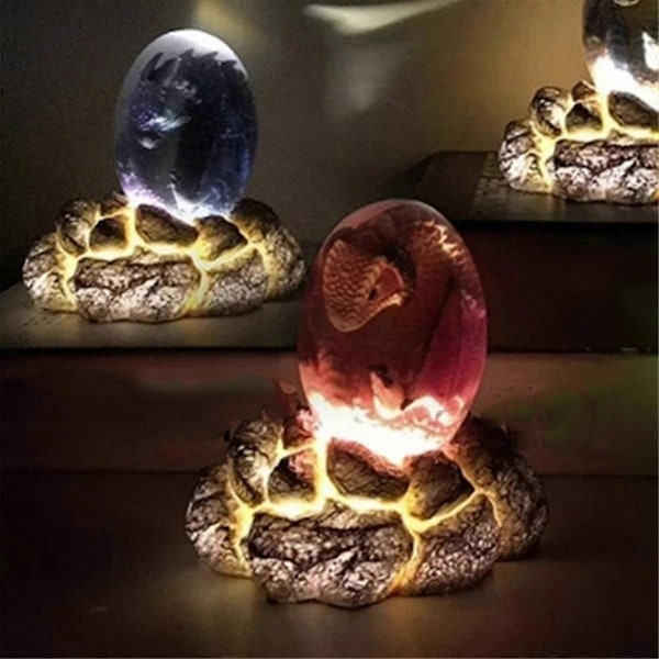 Lava Drageegg Resin Statue, Dinosaur Egg Skulptur Edelsten Hjemmeinnredning, Ornament Suvenir Samleobjekt