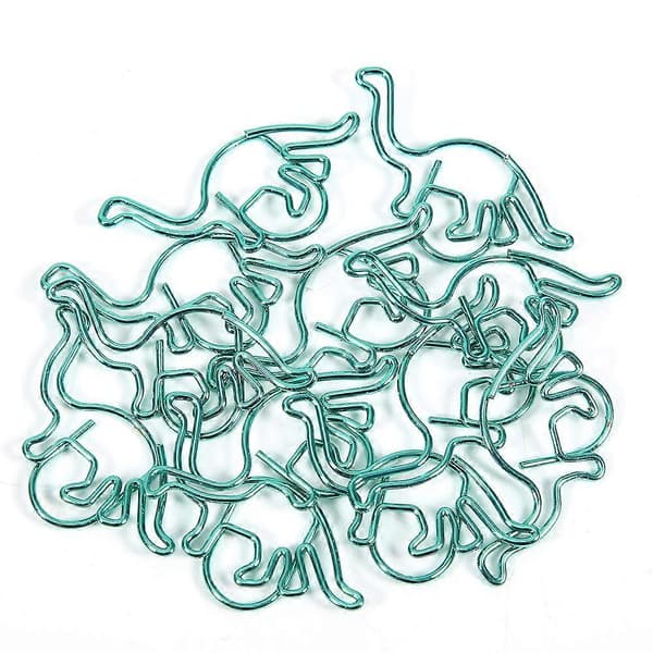 12 stk. dinosaurformede papirclips belagte multifunktionsclips