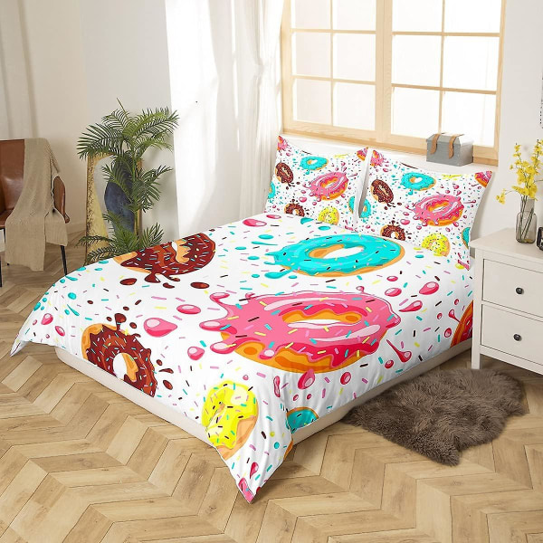 Donuts Påslakan Dessert Täcke För Flickor Barn Sovrum Örngott 140*210cm