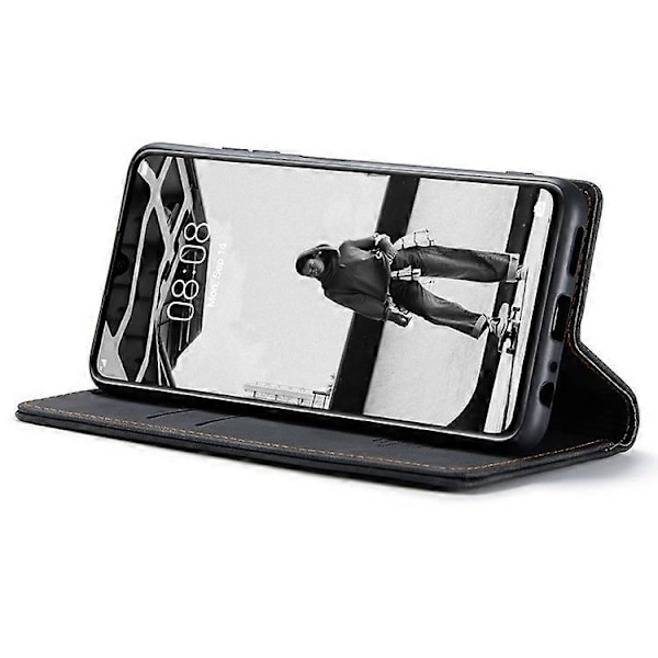 CASEME 013-serien Kompatibel med Huawei P30 Stötsäkert PU Läder Ställ Skydd Anti-repa Plånboksfodral Black