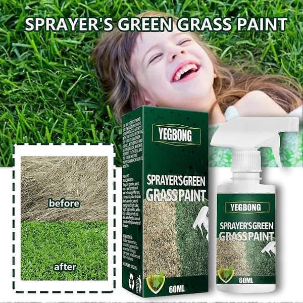 1-3x Grønn gressmaling spray langvarig plenmaling for å forbedre flekkete, sovende og gulnende gress 2pcs