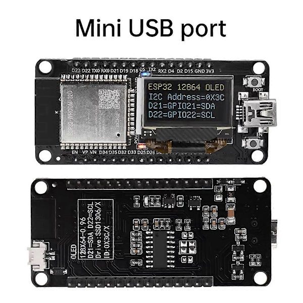 ESP32 ESP-WROOM-32D WIFI Bluetooth Utvecklingskort CH340 Mini-USB