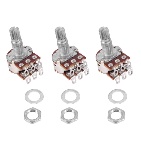3 st Dubbel Balans Staplade Räfflade Gitarrvolym Tonkontroll Potentiometrar Switch MN2