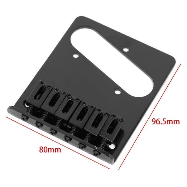 6 Saddle Ashtray Bridge Tailpiece til Tele Elektrisk Guitar (Sort)