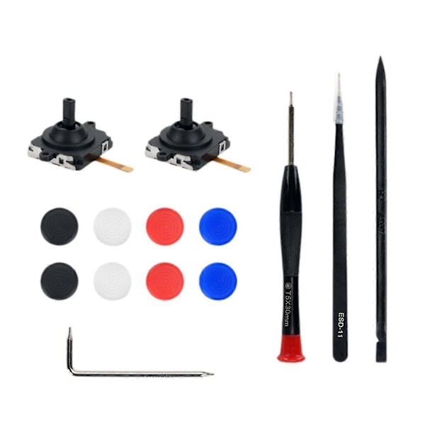 Erstatning for 3 VR-håndtag 3D analoge joysticks tommelfingerpind med 8 stk. silikone etui adskillelsesværktøj
