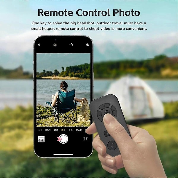 Bluetooth Smart Fjärrkontroll, Universell Fjärrkontroll, Selfie Stick, Svart