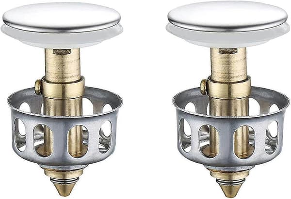 2-pack Universal Pop Up Diskhoavloppsplugg, Pop Up Diskhoavloppspropp Badrumsavloppspropp med Korg Köksavloppspropp