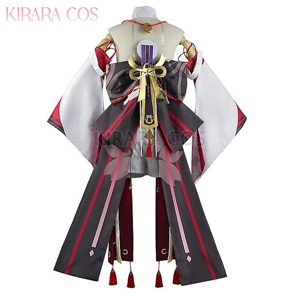Genshin Impact Yae Miko Cosplay Puku Miko Cosplay Peruukki Vaaleanpunaiset Hiukset Asut Genshin Asut L