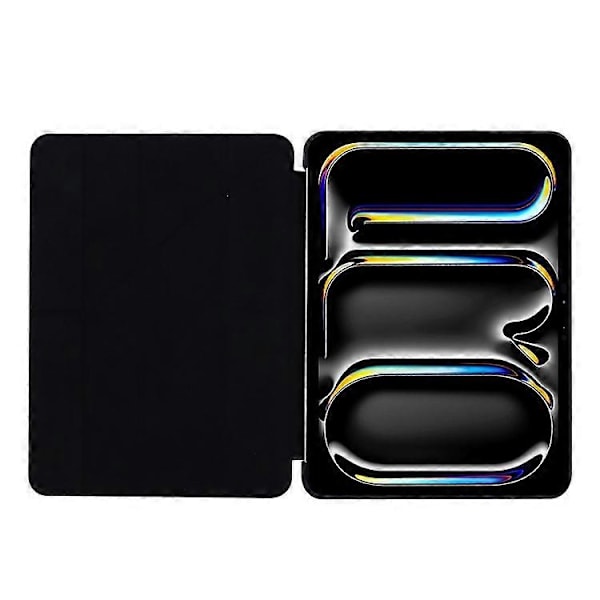 Kompatibelt Fodral för iPad Pro 13 (2024) Origami Ställ PU Läder+Silikon Tablet Skydd Black