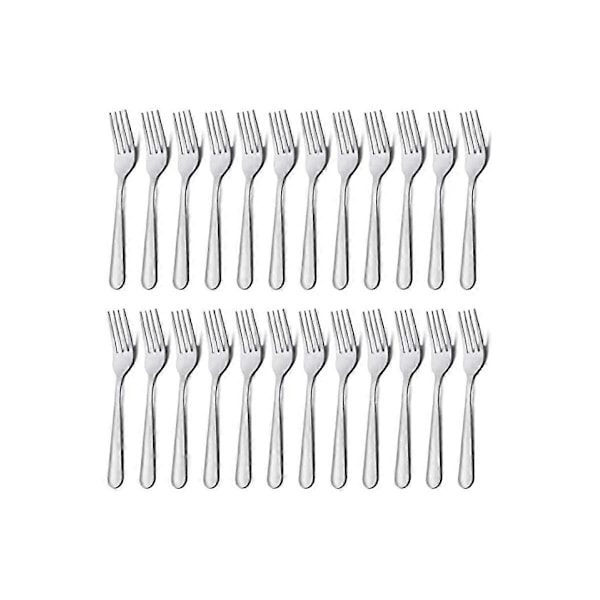 24 stk. middagsgafler sett 18 cm sølv rustfritt stål middagsgafler, gafler sølvtøy, gafler
