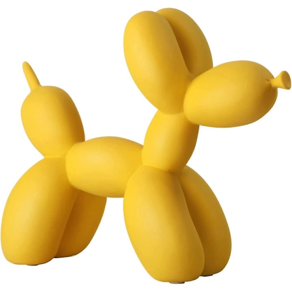 Resin Ballon Hund Skulptur - Moderne Kontorindretning til Hjemmet, Soveværelset, Stuen og Kontoret - 8\" (Gul)