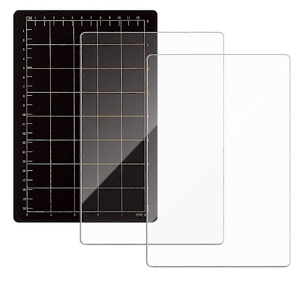 Die Mat Sett, Magnetisk Spacer med Kortstørrelse Grid & 2 stk Akryl Skjærematte for Die Cutting Machine