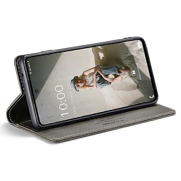 AUTSPACE A01-serien Kompatibel med Samsung Galaxy A52 4G / 5G / A52s 5G PU Läderfodral RFID Plånbok Flip Ställskydd Espresso