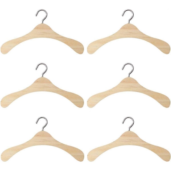 10-pack Trä Dockhängare Docktillbehör Trähängare 1/3 BJD Trä Dockhängare