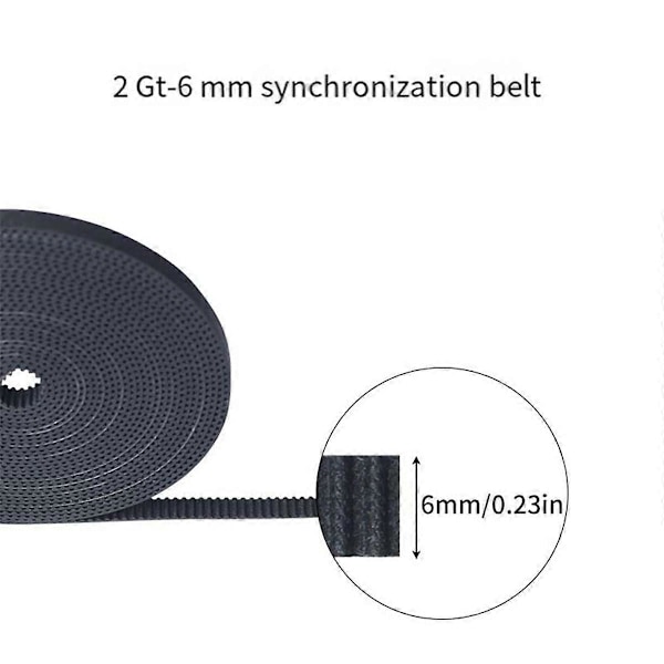 Kuggrem 5M Längd, 6mm Bredd, Halkfri Synkronrem för 3D-skrivare
