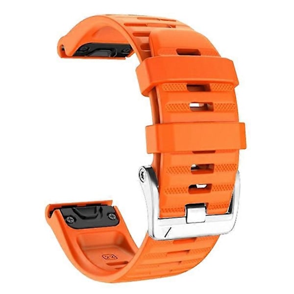 Kompatibel med Garmin Tactix 7 Pro / Fenix 7X / Fenix 6X Pro 26mm Klockarmband Silikonarmband med Stål Silver Spänne Orange