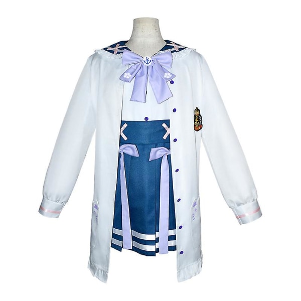 Anime Cosplay Kostym Minato Aqua Vit Jk Uniform Sjömansdräkt Vardagskläder Halloweenfest XL