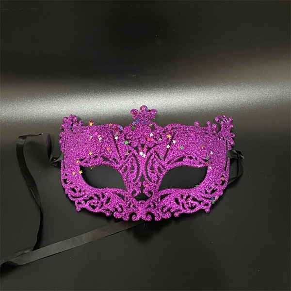 Snygg lyxig venetiansk maskeradmask för kvinnor, flickor Sexig Fox Eye-mask för utklädnad Jul Halloweenfest Purple