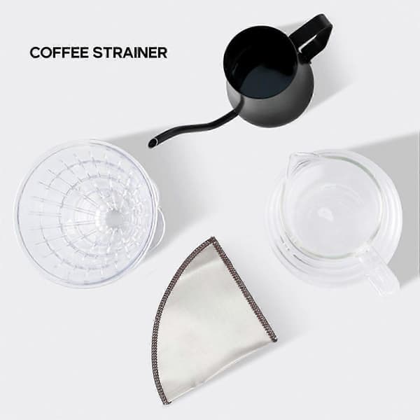 Återanvändbart Kaffe Filter Mesh Papperslöst Kaffe Filter Rostfritt Stål Kon Filter 3 till 4 Koppar Kaffe Dropp Filter