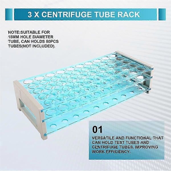 3 st 18mm 50-brunnars förvaringsbricka Laboratorierörställ Teströrställ Centrifugrörställ