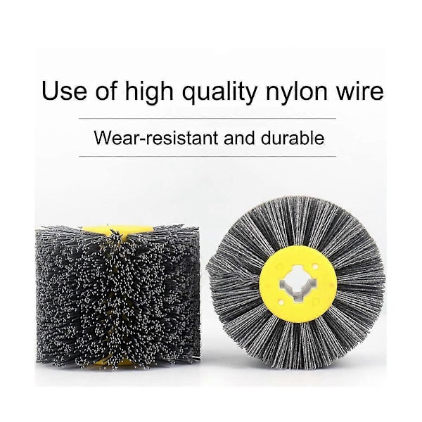 Slibende Nylon Tegnehjul Poleringsbørste 120mm x 100mm til Fladt og Ujævnt Træ