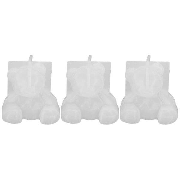 3 st Björnformade Gjutformar i Resin 3D Epoxi Djur Silikonform för Dekoration