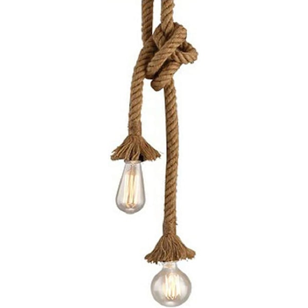 Hamptauverk Hengelampe, Retro Vintage Industriell Stil For Restaurant, Bar, Cafe, E27, 220v, 100cm (Pære Ikke Inkludert)
