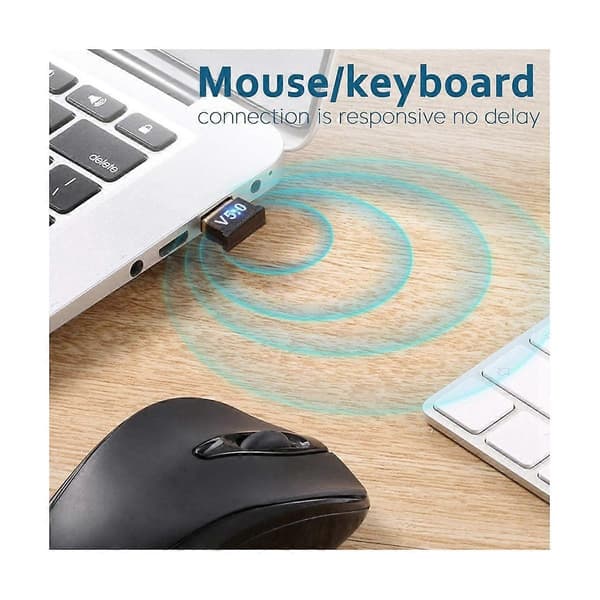 2 stk. Bluetooth 5.0 Adapter Bluetooth Mottaker Sender Trådløs USB-adapter for Datamaskin PC Lapt