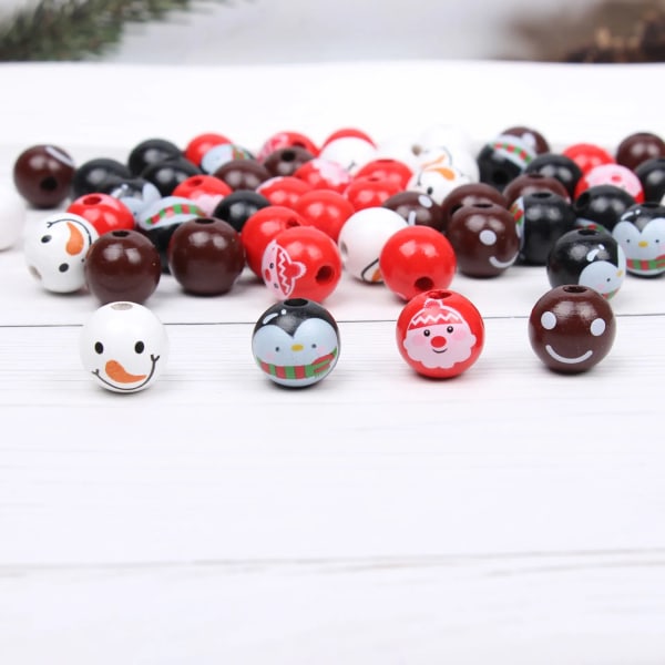 Ny 20mm 20st/pack Julsnögubbepingvin träpärlor DIY Custom Party Dekoration Barnleksaker Armband Tillbehör 20mm panda bodys 20mm