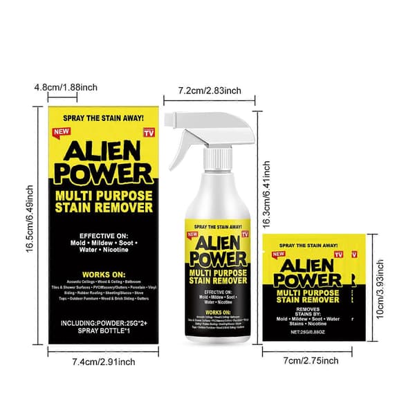 Alien Power Multi-Purpose Stain Remover Spray, vertikal vidhäftningsformel för mögel, mjöldagg och smuts 3pcs
